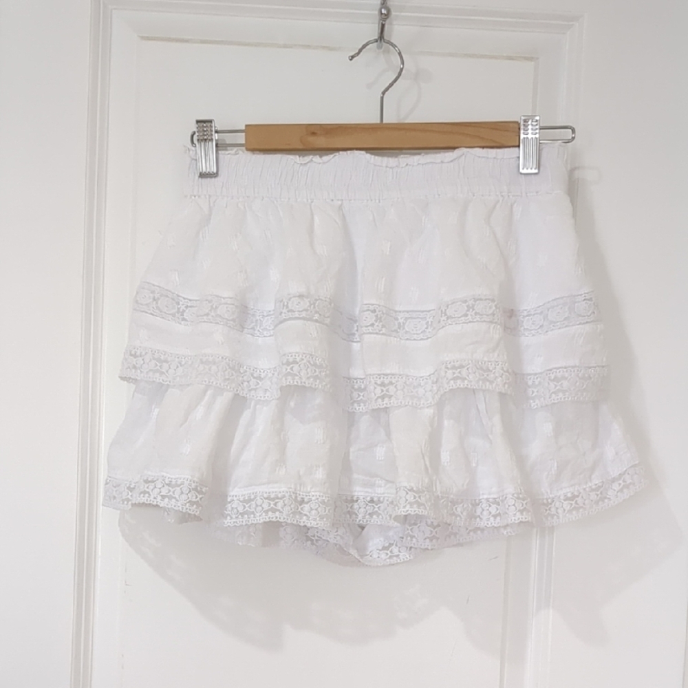 Altar'd State Ruffle Lace Shorts White Size Medium